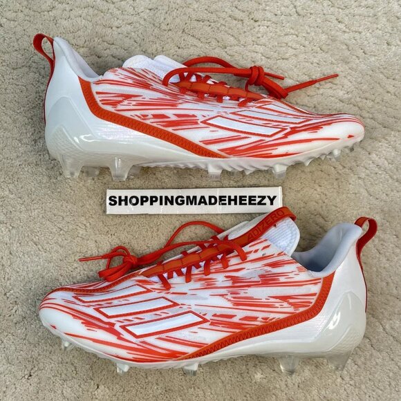 [US 12.5] adidas ADIZERO ELITE Football Cleats Shoes White Orange HP8748